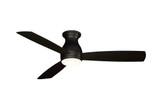 Hugh Outdoor Ceiling Fan, 3-Blade, 1-Light, LED, Dark Bronze, Dark Bronze Blades, 52"W (FPS8355BDZW KARL)
