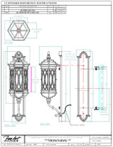 Warwickshire Outdoor Wall Mount, 4-Light, Dark Wrought Iron Patina, Beveled Leaded Glass Panels, 41"H (612081ST 6ELA)