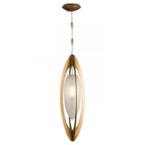Allegretto Pendant, Round, 1-Light, Gold, Frosted Seedy Glass Shade, 10"W (787240-2ST 9G90)