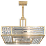 Crystal Enchantment Pendant, Square, 4-Light, Gold Leaf, Multi-faceted Crystal Panels, 25"W (813040-2ST GJMH)