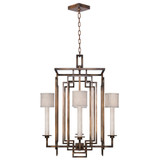 Cienfuegos Chandelier, Square, 4-Light, Antique Bronze, 24"W (889040-11ST KEE7)