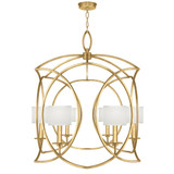 Cienfuegos Chandelier, Round, 6-Light, Gold Leaf, White Laminated Shade, 30.5"W Fine Art Handcrafted Lighting (889840-SF31 NKY9)