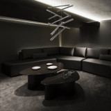 Elevate Pendant, Glass Spire, 3-Light, LED, Ebony Stardust, Silver Leaf Canopy, 23"W Fine Art Handcrafted Lighting (895640-141ST NKZL)