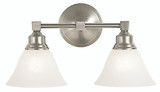 Taylor Wall Sconce, 2-Light, Polished Nickel with Champagne , White Marble Glass Shade, 9"H (2422 PN/CM VC7Q)