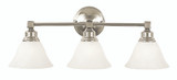 Taylor Wall Sconce, 3-Light, Brushed Nickel with Champagne Marble, White Marble Glass Shade, 9"H (2423 BN/CM VC80)