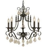 Liebestraum Chandelier, 6-Light, Mahogany Bronze, 24"W (2975 MB YGU3)