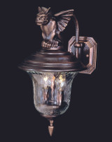 Carcassonne Exterior Wall Mount, 2-Light, Raw Copper, Clear Mottled Glass Shade, 16.5"H (8502 RC RAJH)