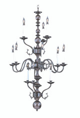 Jamestown Chandelier, 12-Light, Satin Pewter, 30"W (9132 SP RCL3)