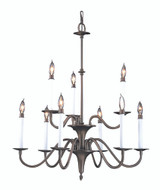 Jamestown Chandelier, 9-Light, Mahogany Bronze, 28"W (9229 MB REFV)