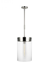 Garrett Pendant, 1-Light, Polished Nickel, Clear Shade, 12.38"W (CP1011PN 706TXPK)