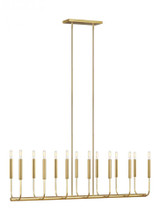 Brianna Linear Chandelier, 14-Light, Burnished Brass, 47.75"L (EC10614BBS 706U0KT)