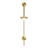 Nodes Wall Sconce, 1-Light, Burnished Brass, Milk White Shade, 48.38"H (KW1031BBS 706TYNK)