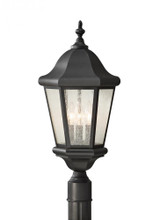 3-Light Outdoor Post Lantern, Generation Lighting - Seagull OL5907EN/BK A512L