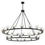 Crystorama Aragon 30 Light Matte Black Chandelier, Crystorama ARA-10269-MK 2NYAR 