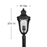 Trafalgar Outdoor Post Top Mount Lantern, 3-Light, Museum Black, 27.5"H (1311MB 5YY8)
