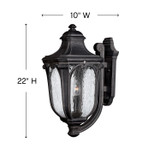 Trafalgar Outdoor Wall Mount Lantern, 3-Light, Museum Black, 22"H (1315MB 5YYU)