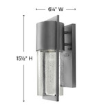 Shelter Outdoor Wall Mount Lantern, 1-Light, Hematite, 15.5"H (1320HE D66V)