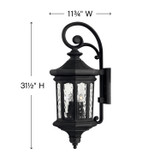 Raley Outdoor Wall Lantern, 4-Light, Museum Black, 31.5"H (1605MB 61VR)