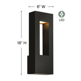 Atlantis Outdoor Wall Mount Lantern, 1-Light, LED, Black, 16"H (1648SK-LED D76U)