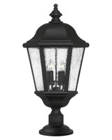 Edgewater Outdoor Post Mount Lantern, Black, 27.75"H (1677BK 61Y2)
