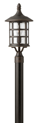 Freeport Outdoor Post Top or Pier Mount Lantern, 1-Light, Oil Rubbed Bronze, 20.25"H (1801OZ D37X)