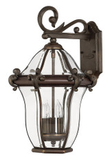 San Clemente Outdoor Wall Mount Lantern, 3-Light, Copper Bronze, 19.75"H (2444CB 8YQE)