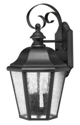 Edgewater Outdoor Wall Lantern, 3-Light, Black, 18"H (1676BK-LL VCH3)