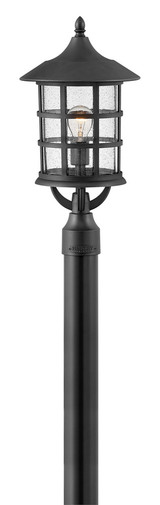 Freeport Outdoor Post Top or Pier Mount Lantern, 1-Light, Textured Black, 20.5"H (1861TK YE5W)