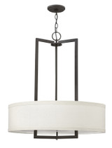Hampton Drum Shade Chandelier, 3-Light, Dark Bronze, 26"W (3204KZ ND3Q)