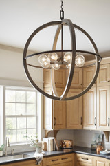 Bodie Chandelier, 8-Light, Dark Cement/Bronze, 32"W (3428DC YF6Y)