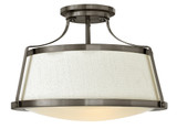 Charlotte Foyer Hall Semi-Flush Mount, 3-Light, Brushed Nickel, 20"W (3522AN V8M0)