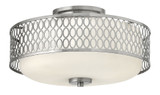 Jules Semi-Flush Mount, 3-Light, Brushed Nickel, 15"W (53241BN K7JV)