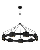 Hinkley Raffi Large LED Single Tier Chandelier Carbon Black, Deluxe Gold 