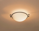 Moonband Flush Mount, 1-Light, Bronze, Opal Glass, 11.4"W (124251-SKT-05-GG0045 CDKL)