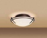 Presidio Tryne Semi-Flush Mount, 2-Light, Bronze, Opal Glass, 15.7"W (124402-SKT-05-GG0098 CFK2)