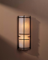 Extended Bars Wall Sconce, 2-Light, Natural Iron, Ivory Art Glass, 17.5"H (205910-SKT-20-CC0412 A5U3K)