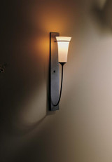 Banded Wall Sconce, 1-Light, Dark Smoke, Opal Glass, 21"H (206251-SKT-07-GG0068 A5W49)