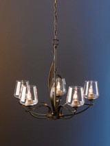 Flora Chandelier, 5-Light, Natural Iron, Opal Glass, 26.7"W (103040-SKT-20-GG0236 LPVUP)