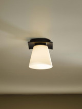 Wren Semi-Flush Mount, 1-Light, Bronze, Opal Glass, 5.1"W (126601-SKT-05-GG0242 LQ2NL)