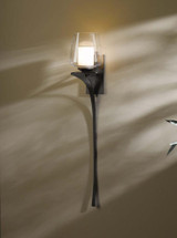 Antasia Left Wall Sconce, 1-Light, Black, Opal and Clear Glass, 26.5"H (204712-SKT-LFT-10-ZU0291 WVUUL)