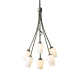 Flora Chandelier, 6-Light, Dark Smoke, Opal Glass, 23.1"W (103043-SKT-07-GG0303 23KUC4)