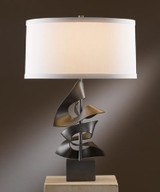 Gallery Table Lamp, 1-Light, Dark Smoke, Flax Shade, 24.7"H (273050-SKT-07-SE1695 300AV2)