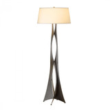 Moreau Floor Lamp, 1-Light, Dark Smoke, Flax Shade, 62.6"H (233070-SKT-07-SE2202 3989GX)