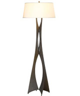 Moreau Floor Lamp, 1-Light, Black, Flax Shade, 62.6"H (233070-SKT-10-SE2202 3989H9)