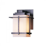 Tourou Outdoor Wall Sconce, 1-Light, Coastal Burnished Steel, Opal Glass, 7.5"H (306006-SKT-78-GG0110 3WAUKM)