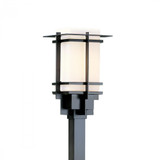 Tourou Outdoor Post Light, 1-Light, Coastal Dark Smoke, Opal Glass, 14.25"H (346011-SKT-77-GG0076 3WERD5)
