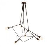 Divergence Outdoor Pendant, 6-Light, Long Height, Coastal Dark Smoke, 54.2"W (362015-SKT-LONG-77 3WEUCE)