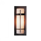 Banded Outdoor Wall Sconce, 1-Light, Coastal Burnished Steel, Opal Glass, 12"H (305892-SKT-78-GG0066 3WHUZP)