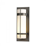 Banded Outdoor Wall Sconce, 1-Light, Coastal Burnished Steel, Opal Glass, 26"H (305895-SKT-78-GG0240 3WHVY2)