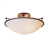Plain Semi-Flush Mount, 3-Light, Vintage Platinum, Sand Glass, 17.2"W (124304-SKT-82-SS0053 3WHYYF)